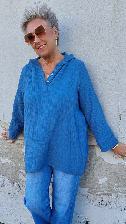 Jessica hette bluse blå