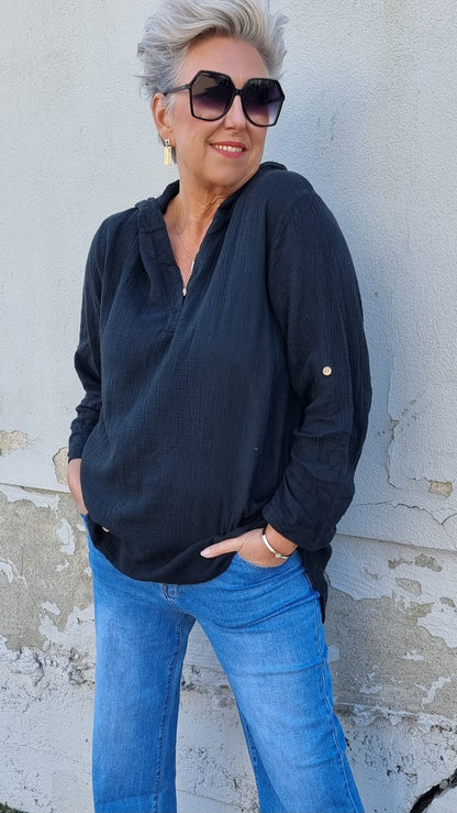 Jessica hette bluse sort