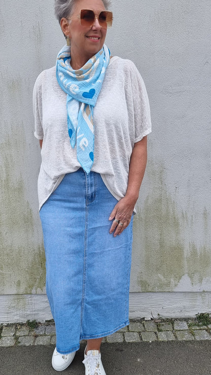 Lise denim skjørt splitt bak