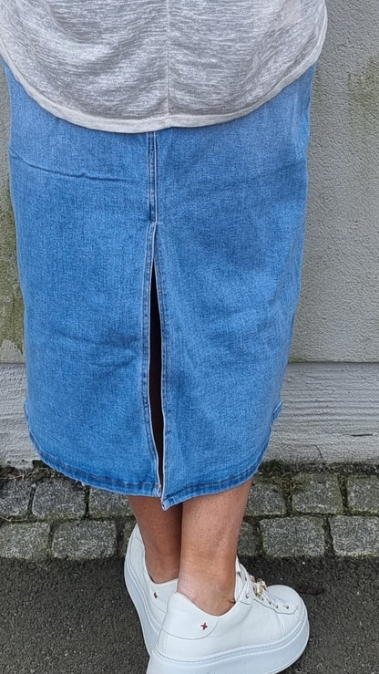 Lise denim skjørt splitt bak
