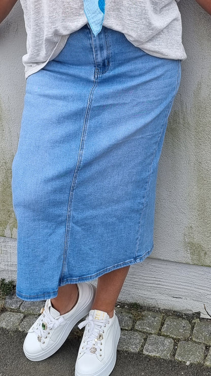 Lise denim skjørt splitt bak