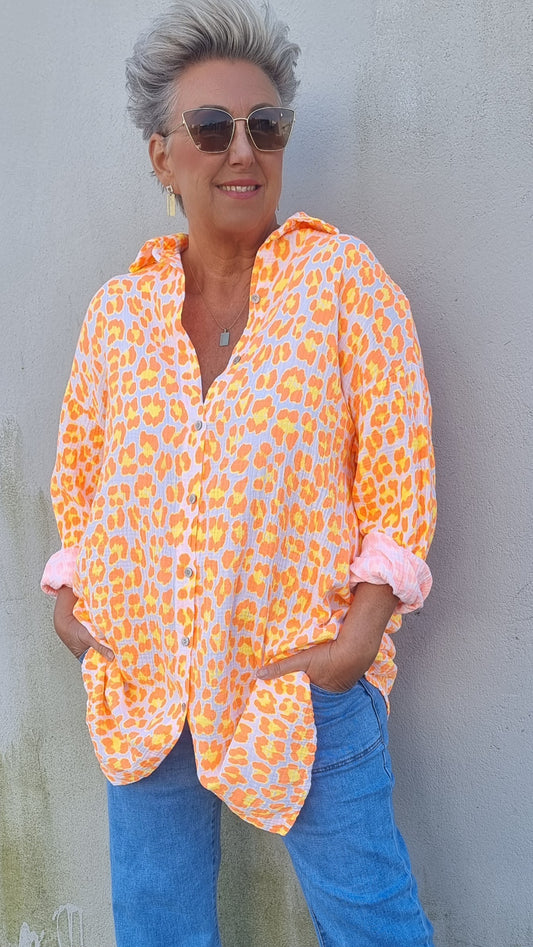 Elin leo skjorte orange