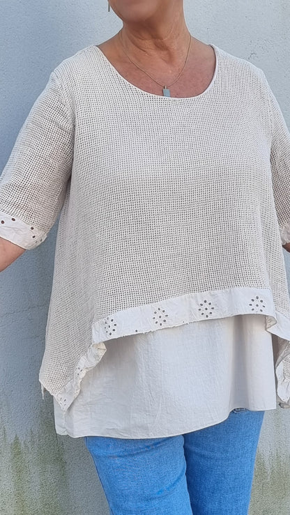 Aurora topp beige