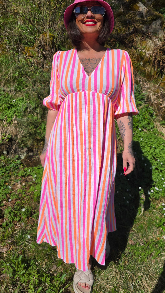 Frida kjole med striper