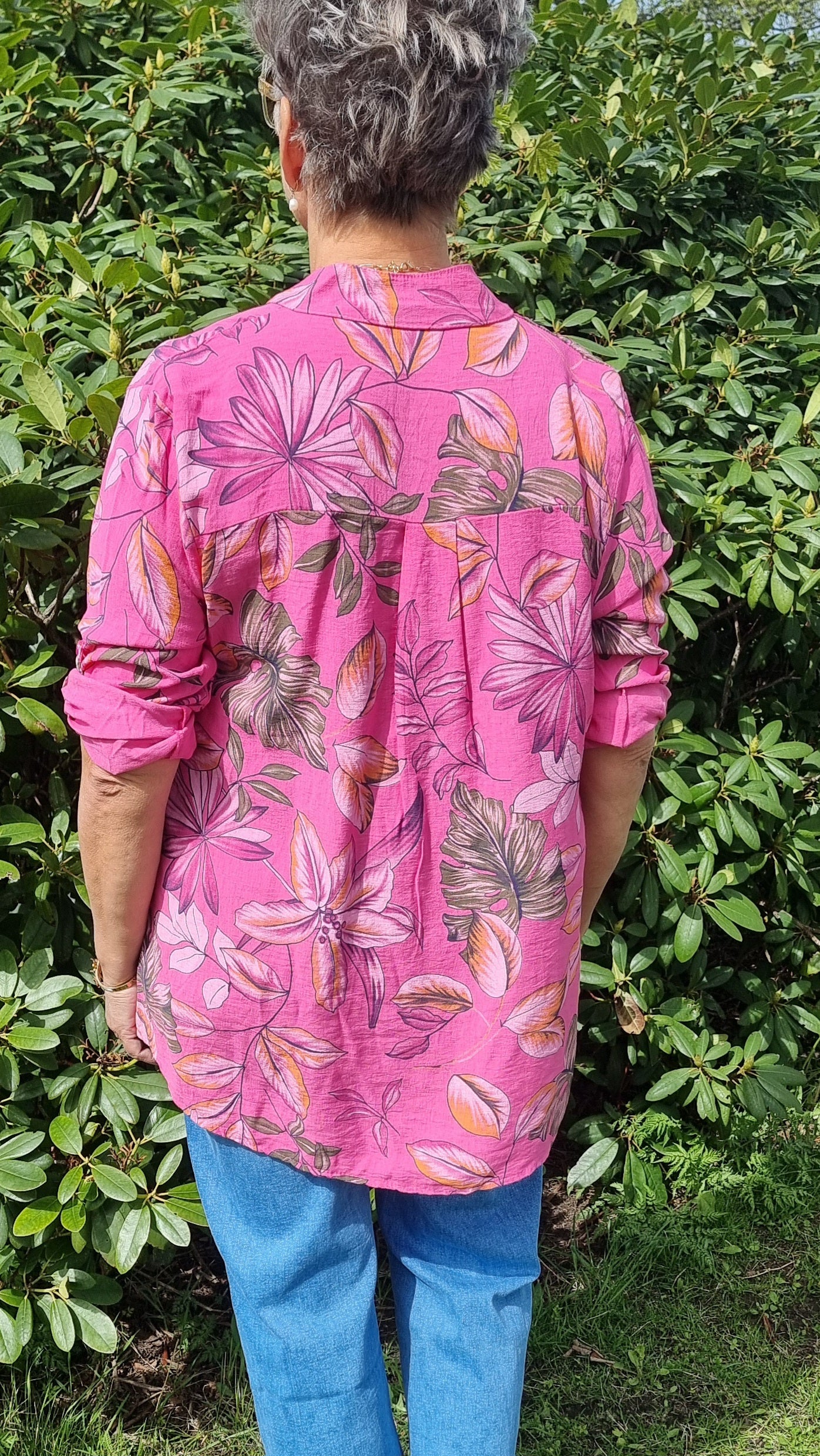 Sabrina skjorte rosa med blomster