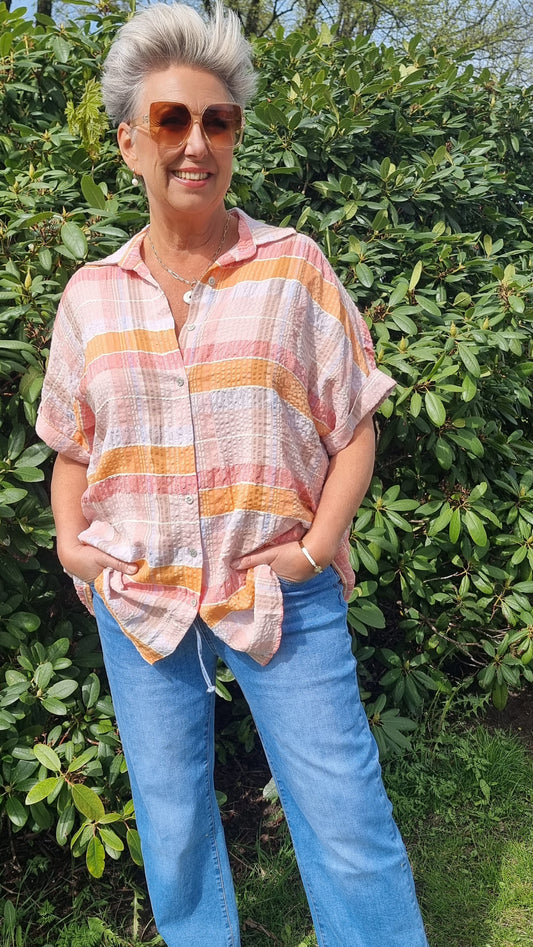 Miriam rutete skjorte rosa