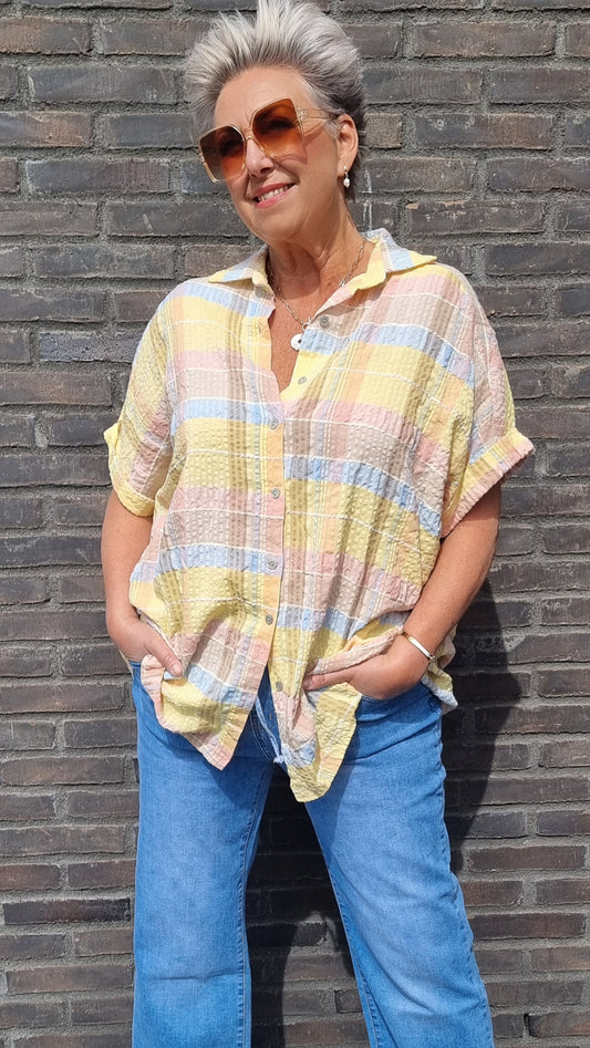 Miriam rutete skjorte gul