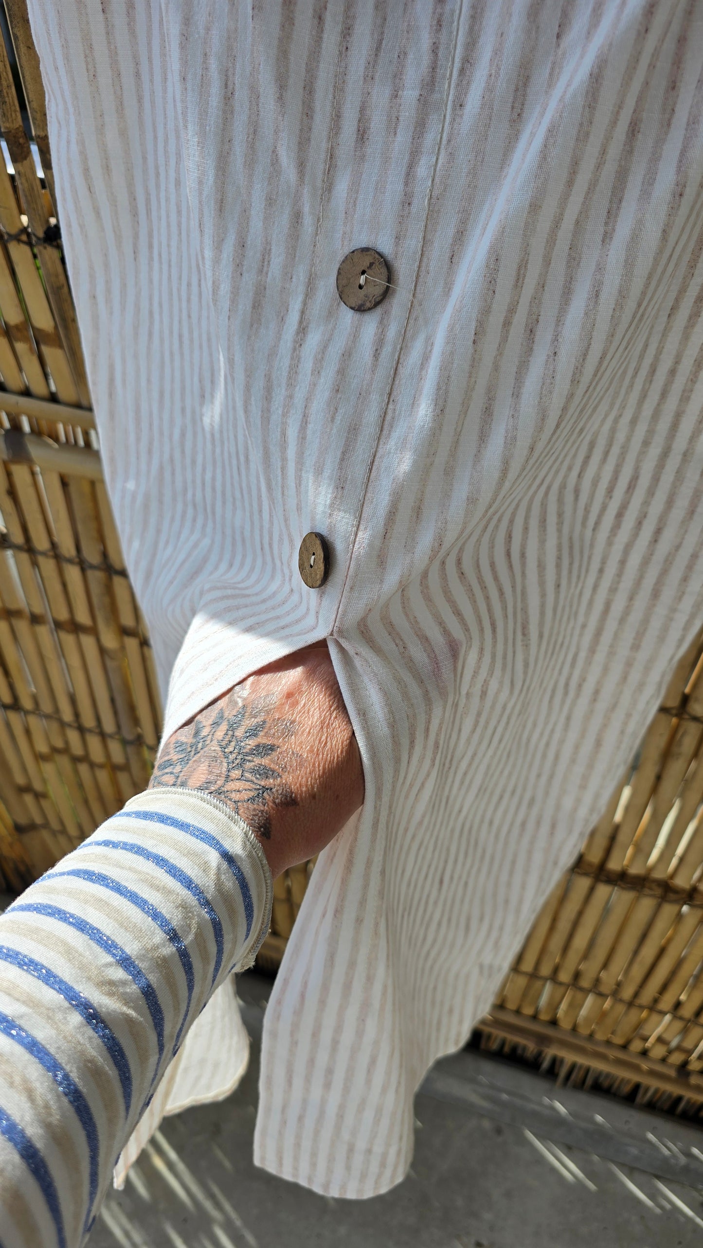 Kikki skjørt med striper beige