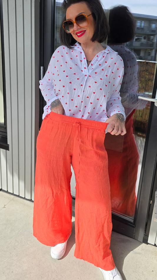 Cassie linbukse orangeröd