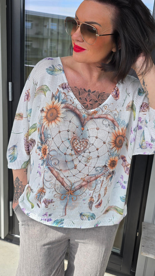 Natali topp med print