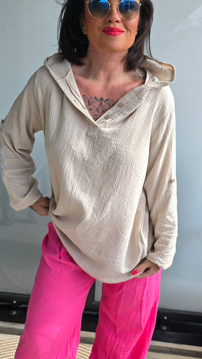 Jessica hette bluse beige