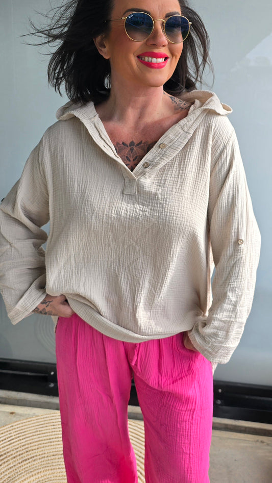 Jessica hette bluse beige