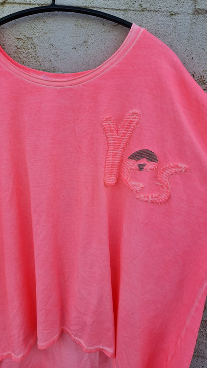 Yes/no t-skjorte rosa