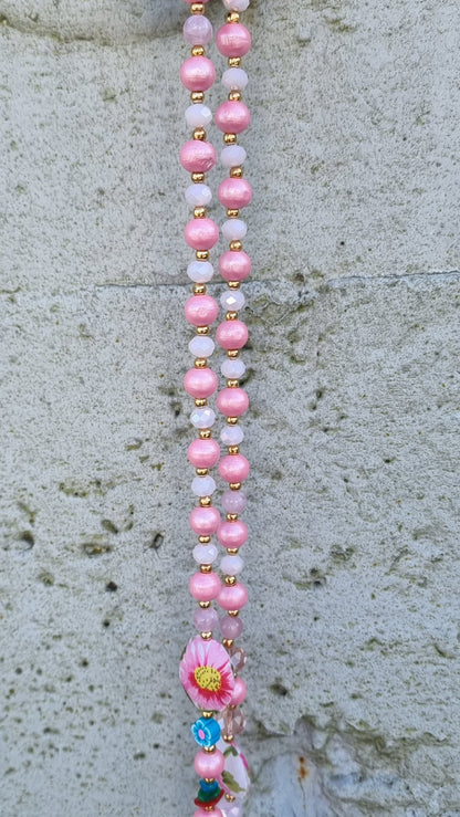 Flower Necklace Pink