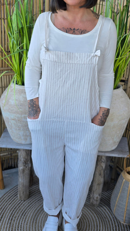 Lise jumpsuit striper beige