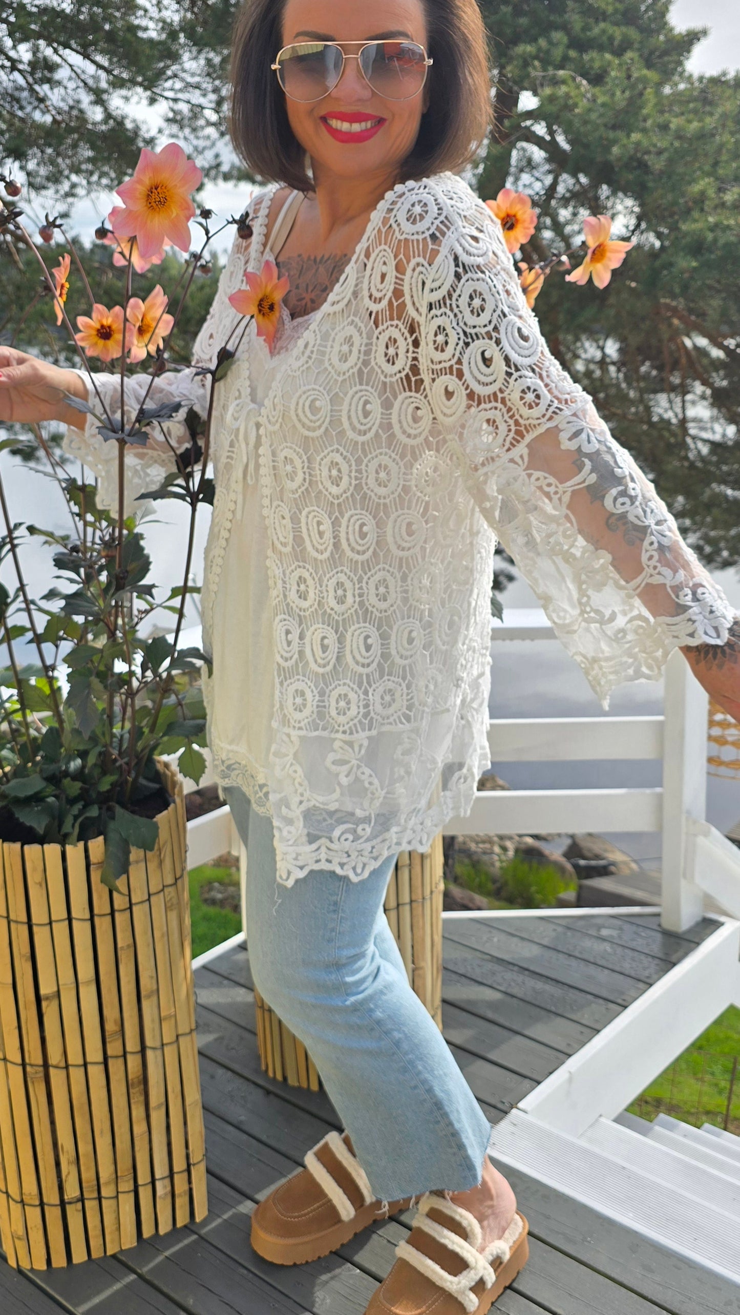 Lise blonde jakke hvit