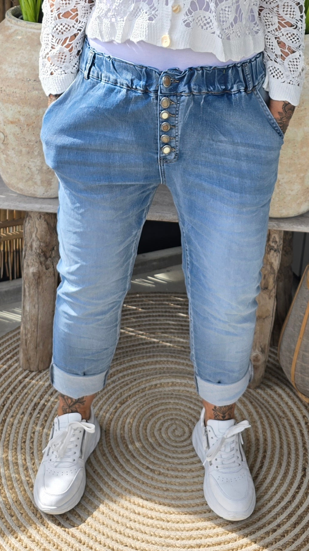Hayley jeans med knapper