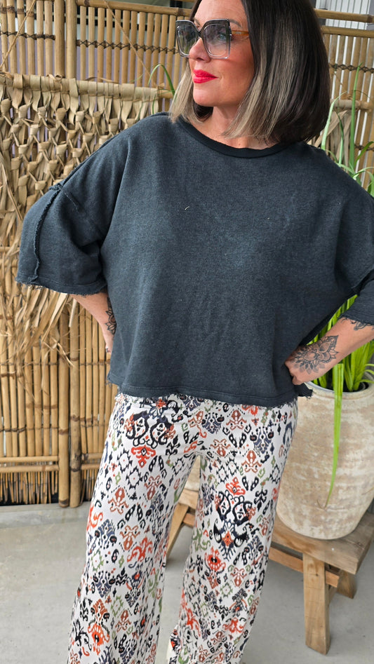 Petronella topp gråsvart