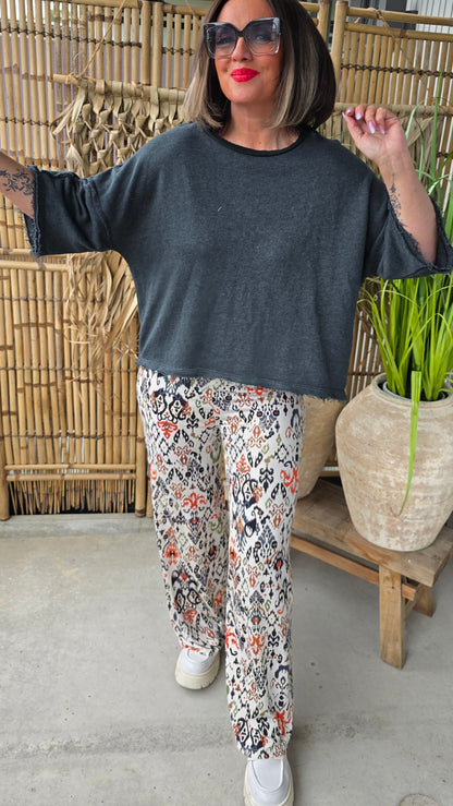 Hilde bukse svart print