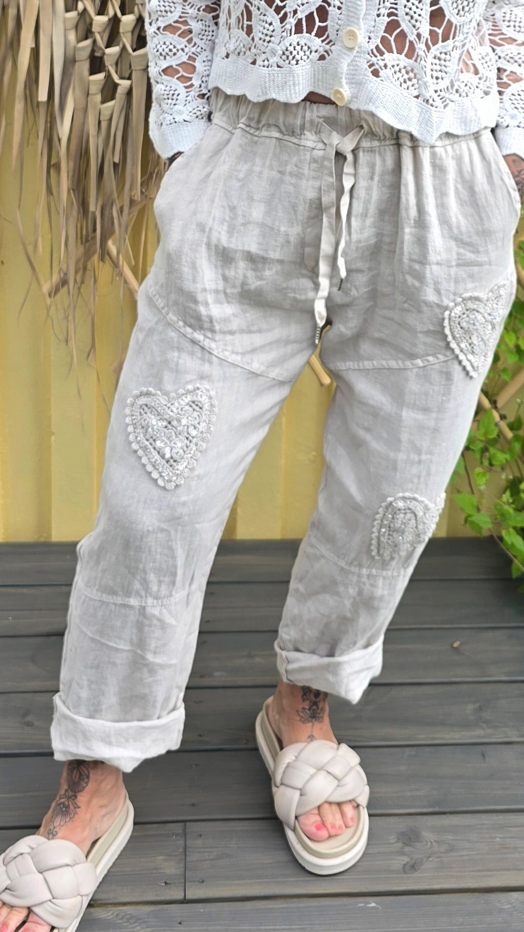 Julia lin bukse beige