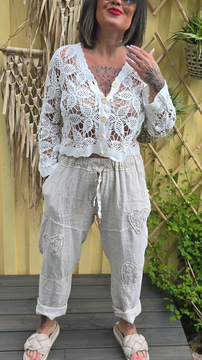 Julia lin bukse beige
