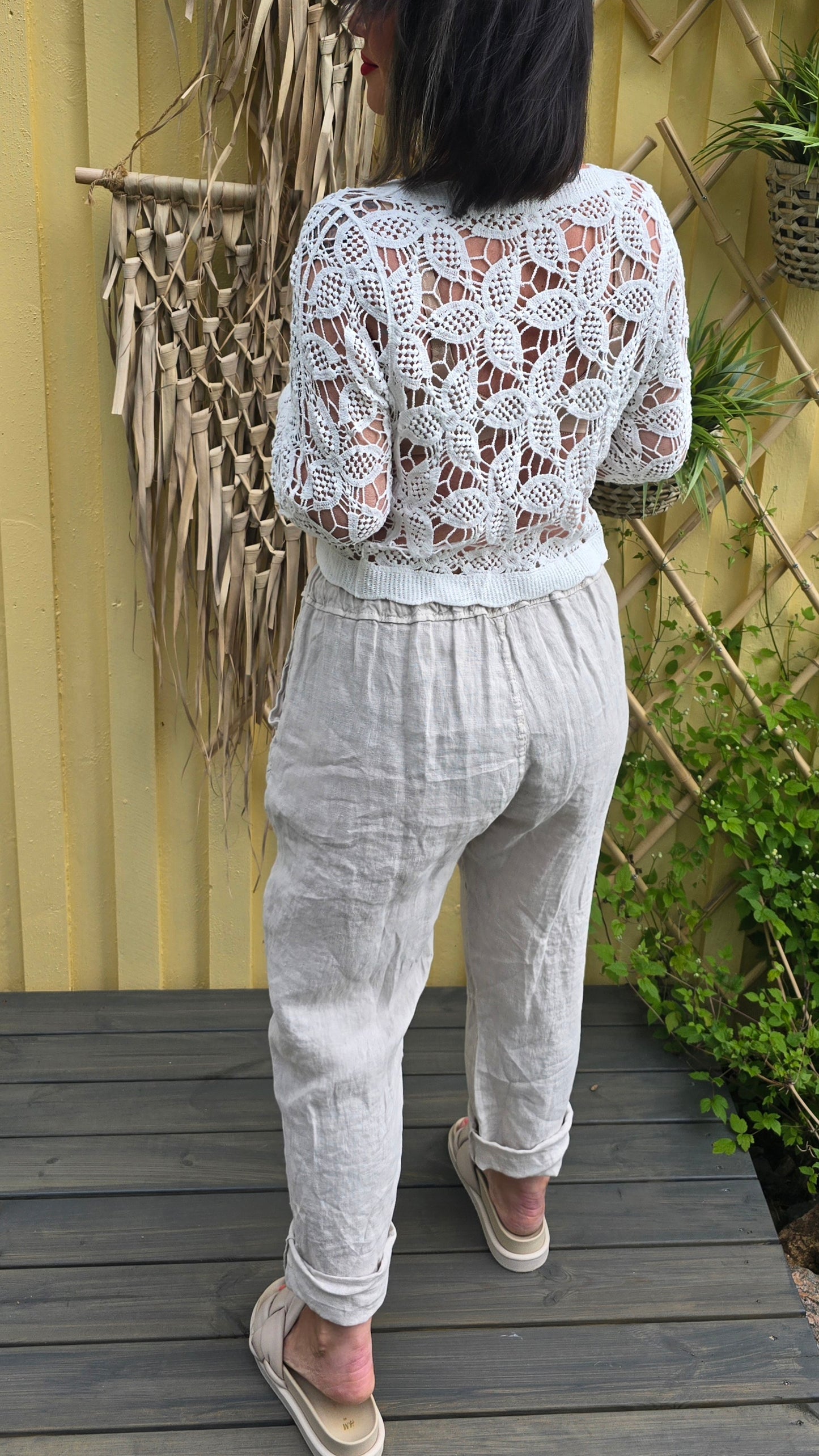Julia lin bukse beige