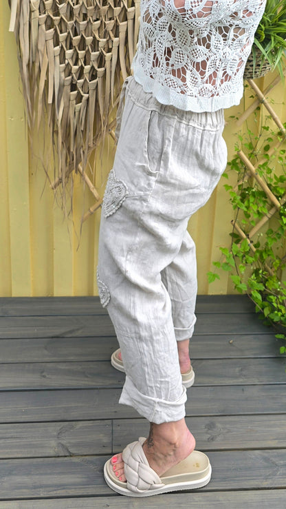 Julia lin bukse beige