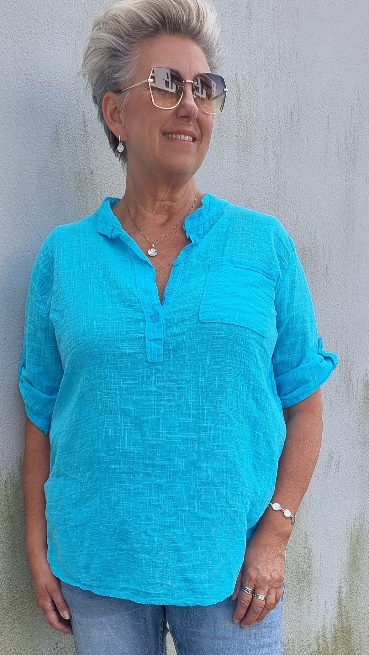 Gina bluse turkis
