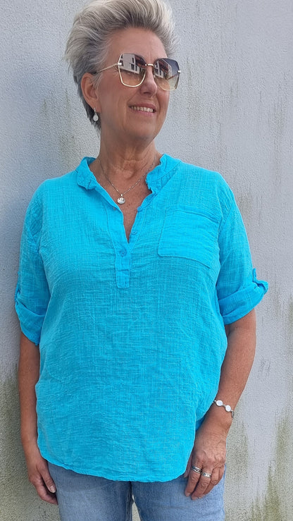 Gina bluse turkis