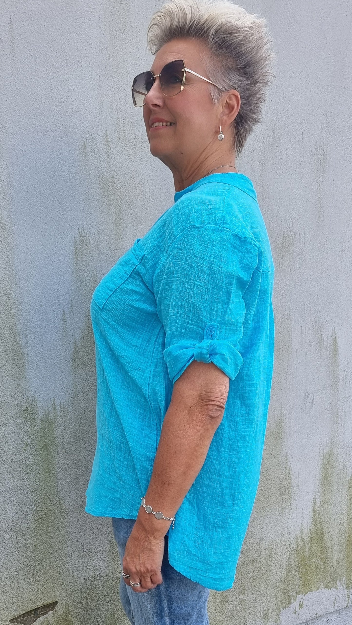 Gina bluse turkis
