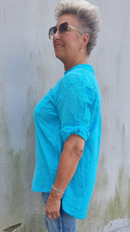 Gina bluse turkis