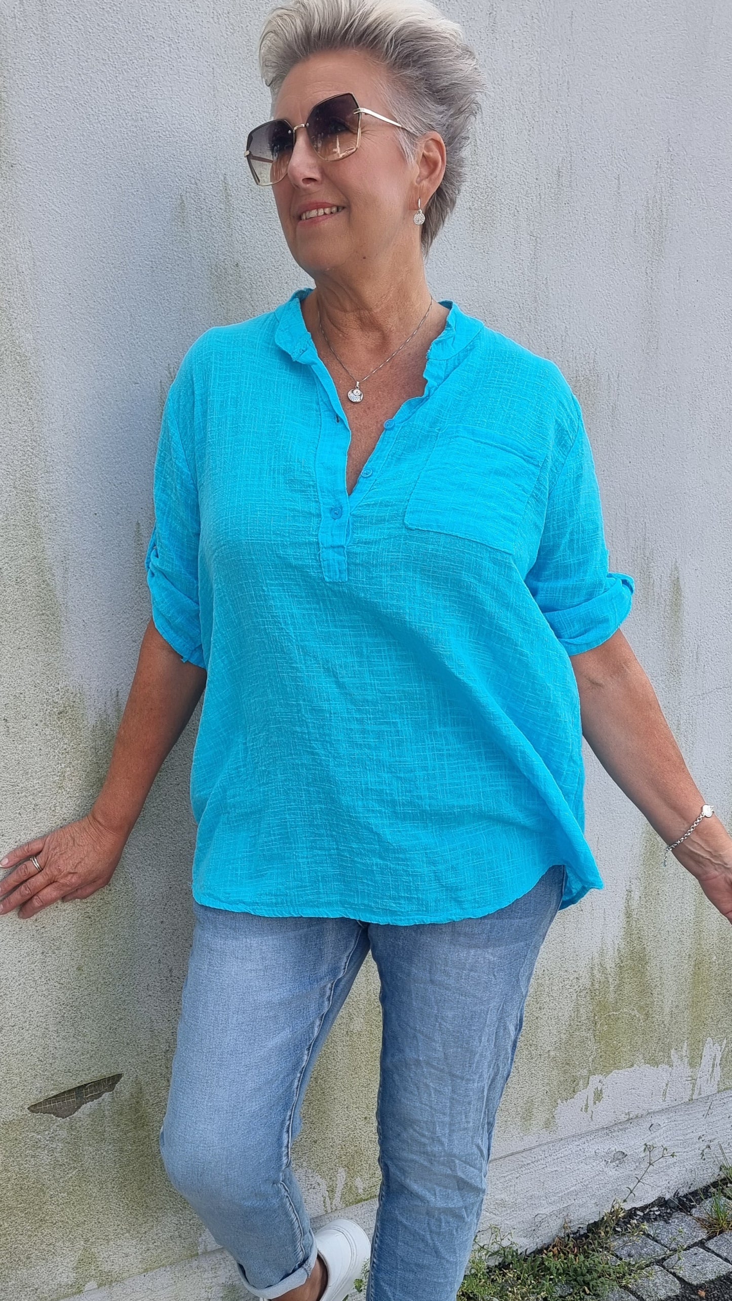 Gina bluse turkis