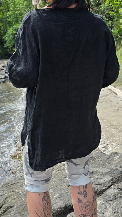 Cassandra linbluse svart