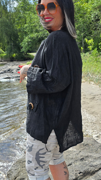 Cassandra linbluse svart