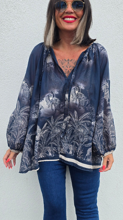 Stina bluse navy