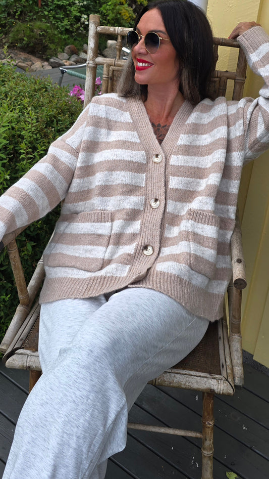 Emilie kardigan jakke med striper