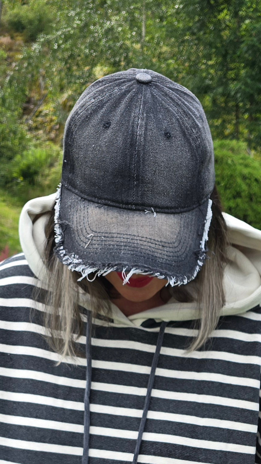 Denim caps gråsvart