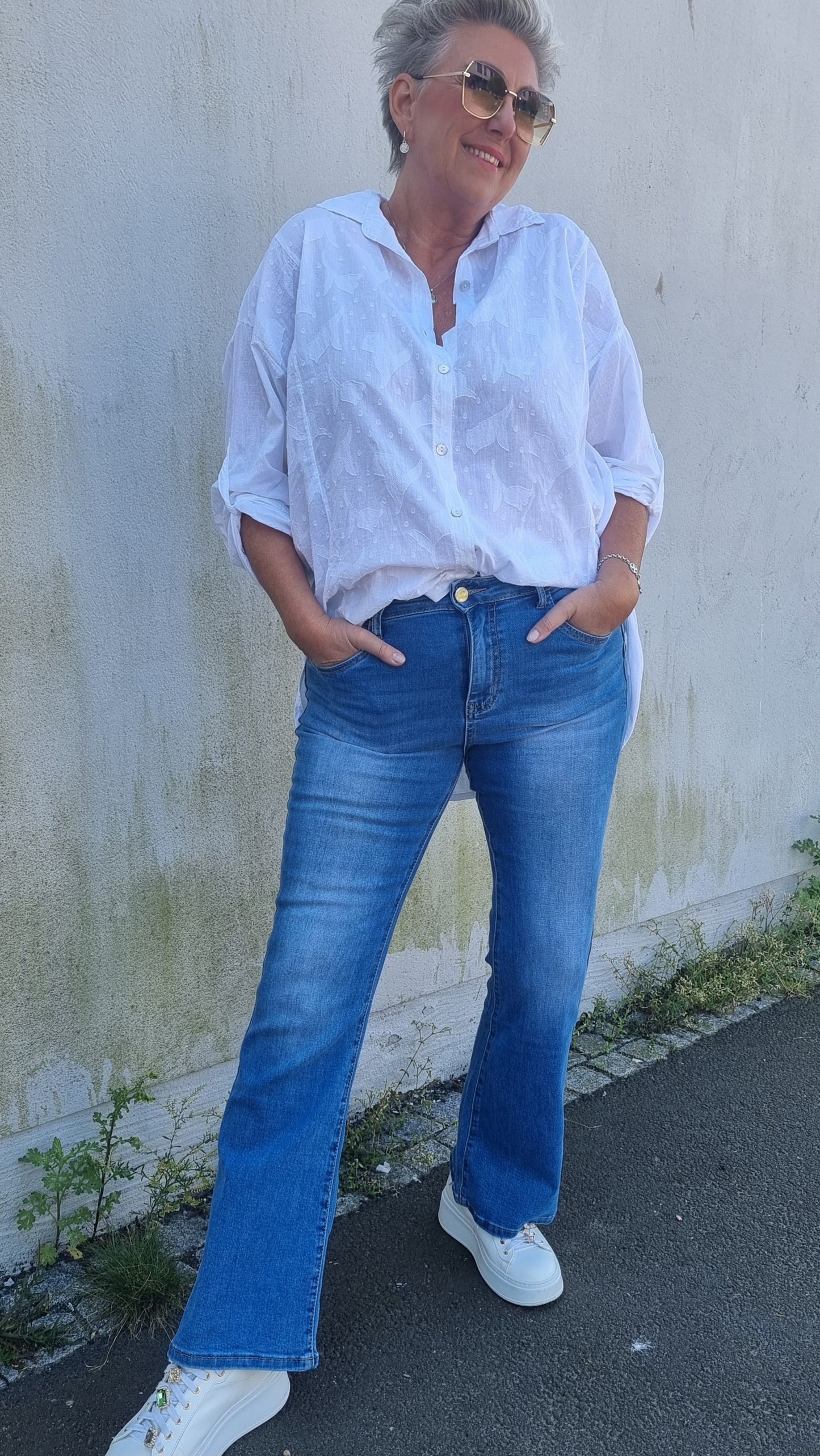 Nova flared jeans blå