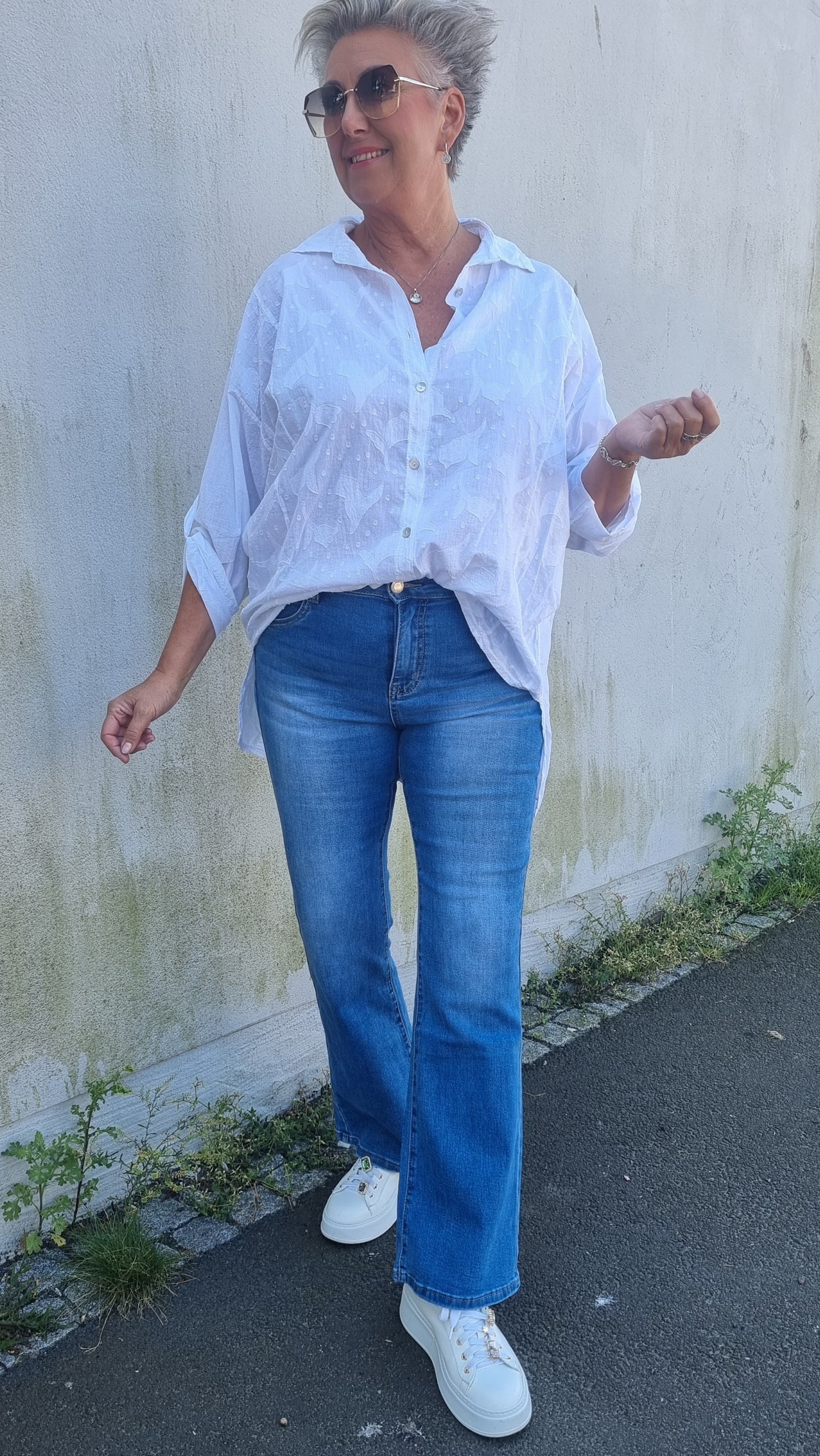 Nova flared jeans blå
