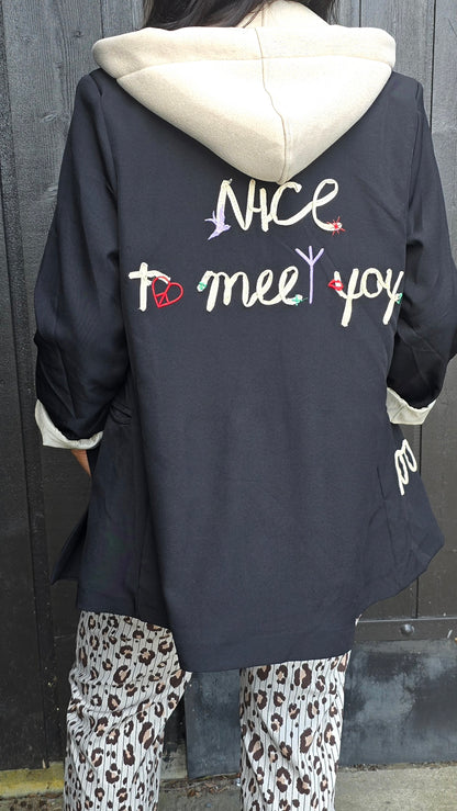 Nice hoodie blazer svart