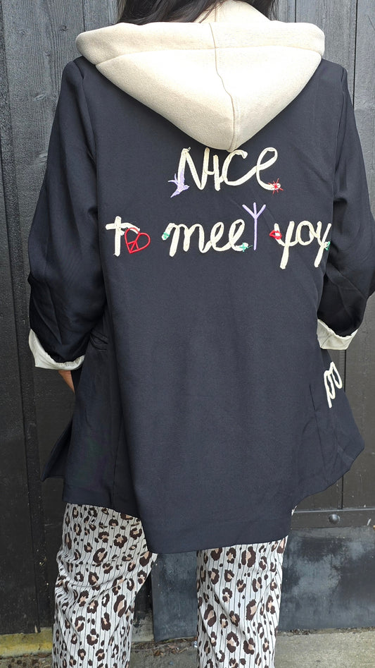 Nice hoodie blazer svart