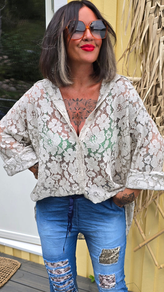 Dina blonde skjorte beige