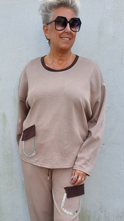 Randi genser brun-beige