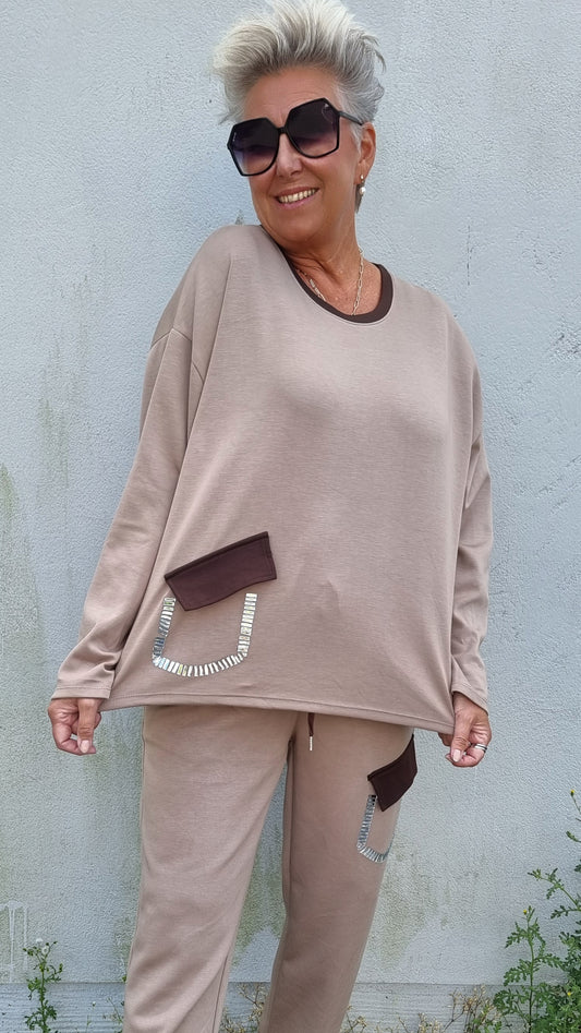Randi genser brun-beige