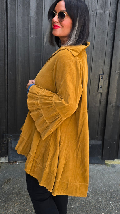 Stacy minicord skjorte mustard