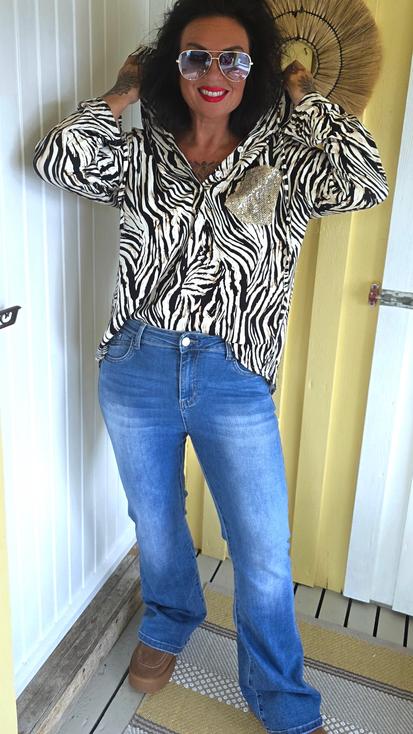 Aurora zebra hette bluse