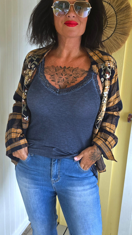 Dina top blå