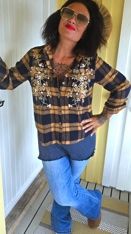 Jackie skjorte med ruter navy