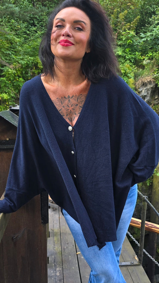 Enya genser jakke navy