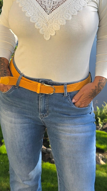 Olivia Stretch Belt Mustard